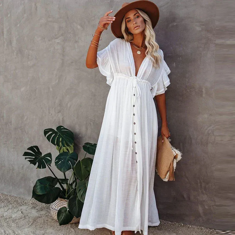 2024 Elegant V-neck Maternity Boho Dress for Photoshoot