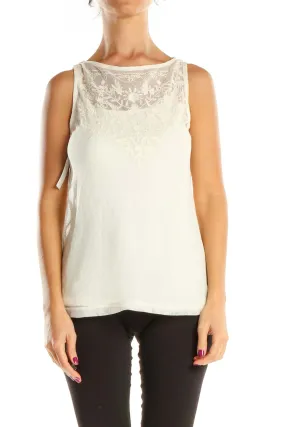 Beige Lace Tank Top