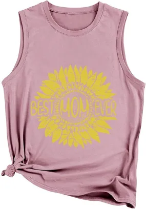 Best Mom Ever in Sunflower Tank Women Shirt