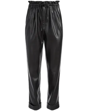 Black Vegan Leather Liliana Paperbag Pant