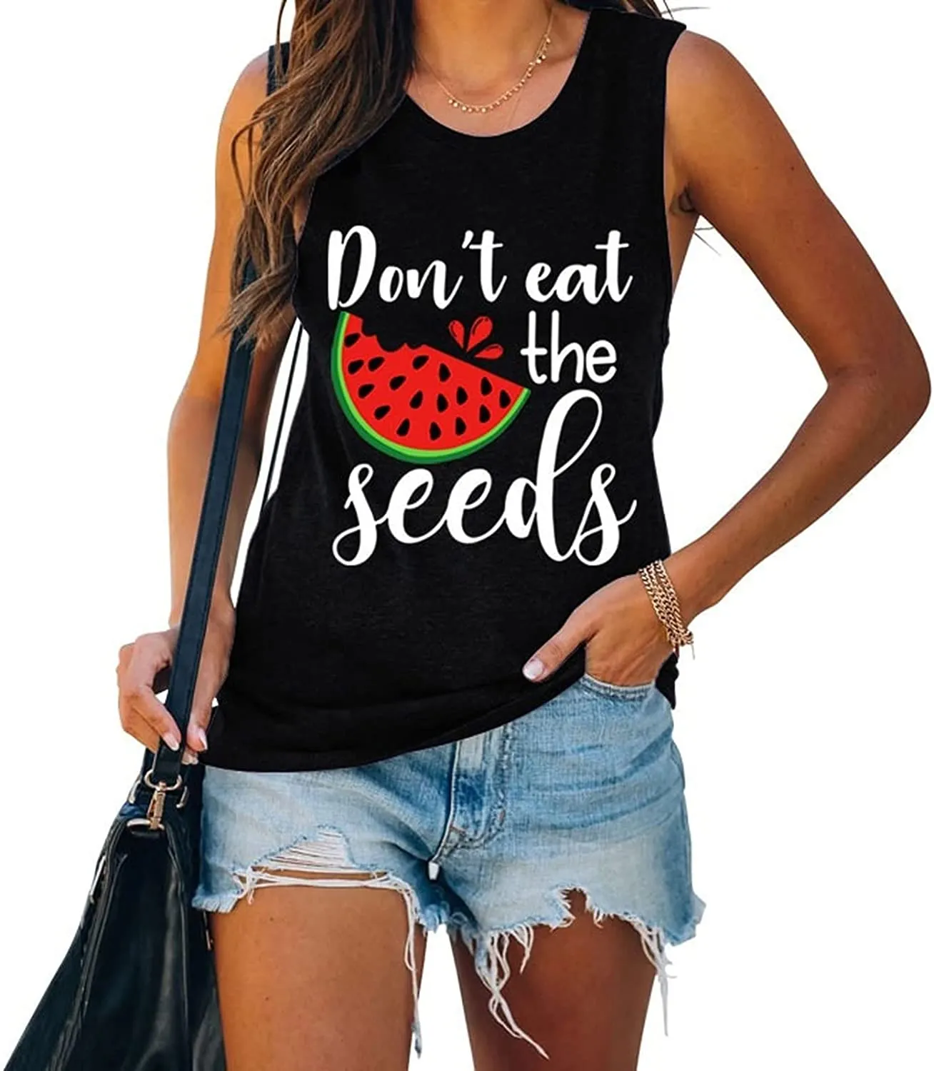 Cute Shirt for Women Don't Eat Watermelon Seeds Birthday Gift Idea Tank Tops