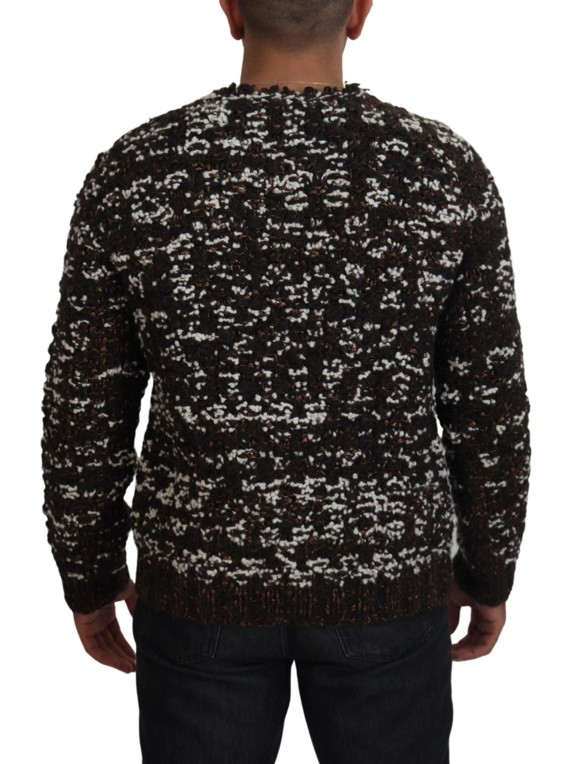 Dolce & Gabbana Brown Knitted Wool Fatto A Mano Sweater