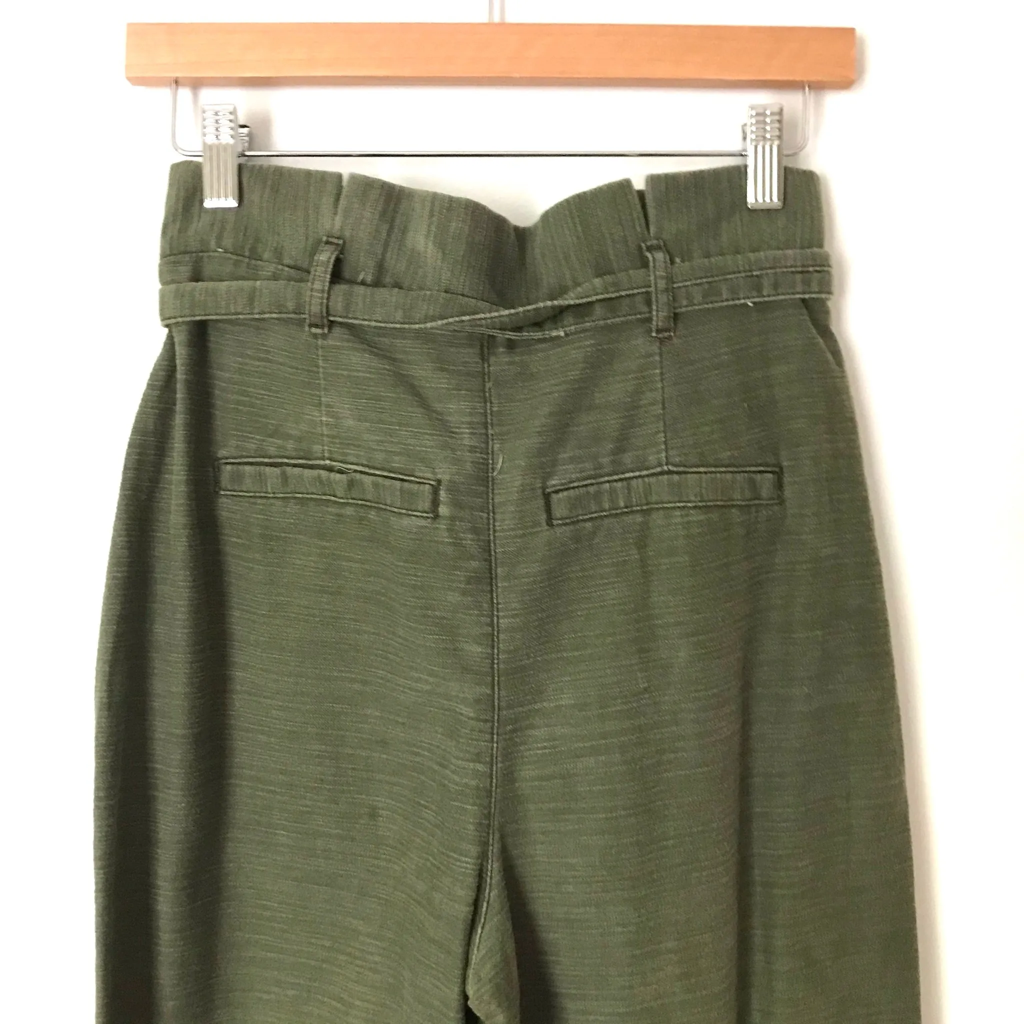 Express Olive Paperbag Original Pants- Size 2R (Inseam 26.5”)