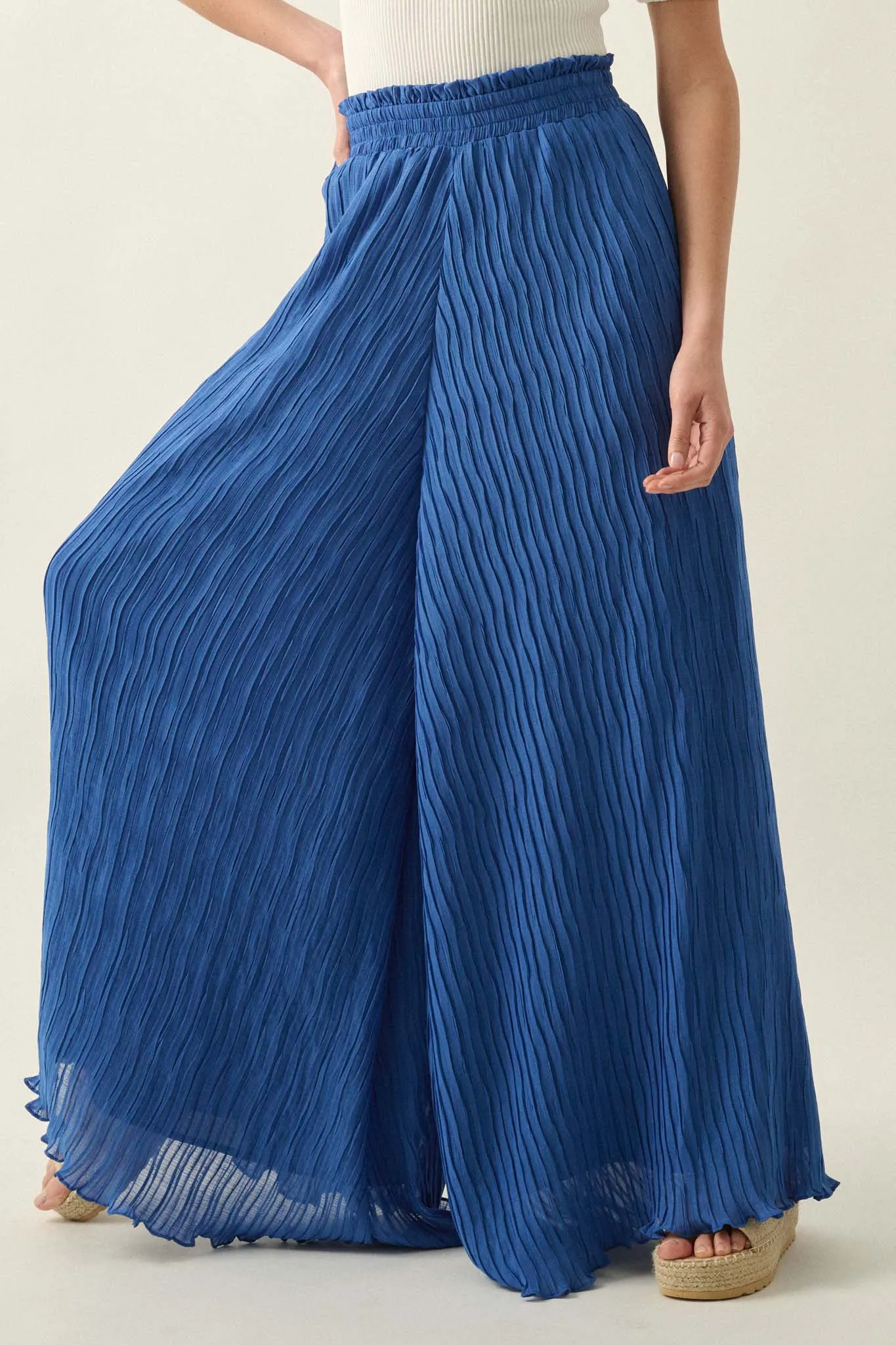 Fan Mail Accordion Pleated Wide-Leg Palazzo Pants