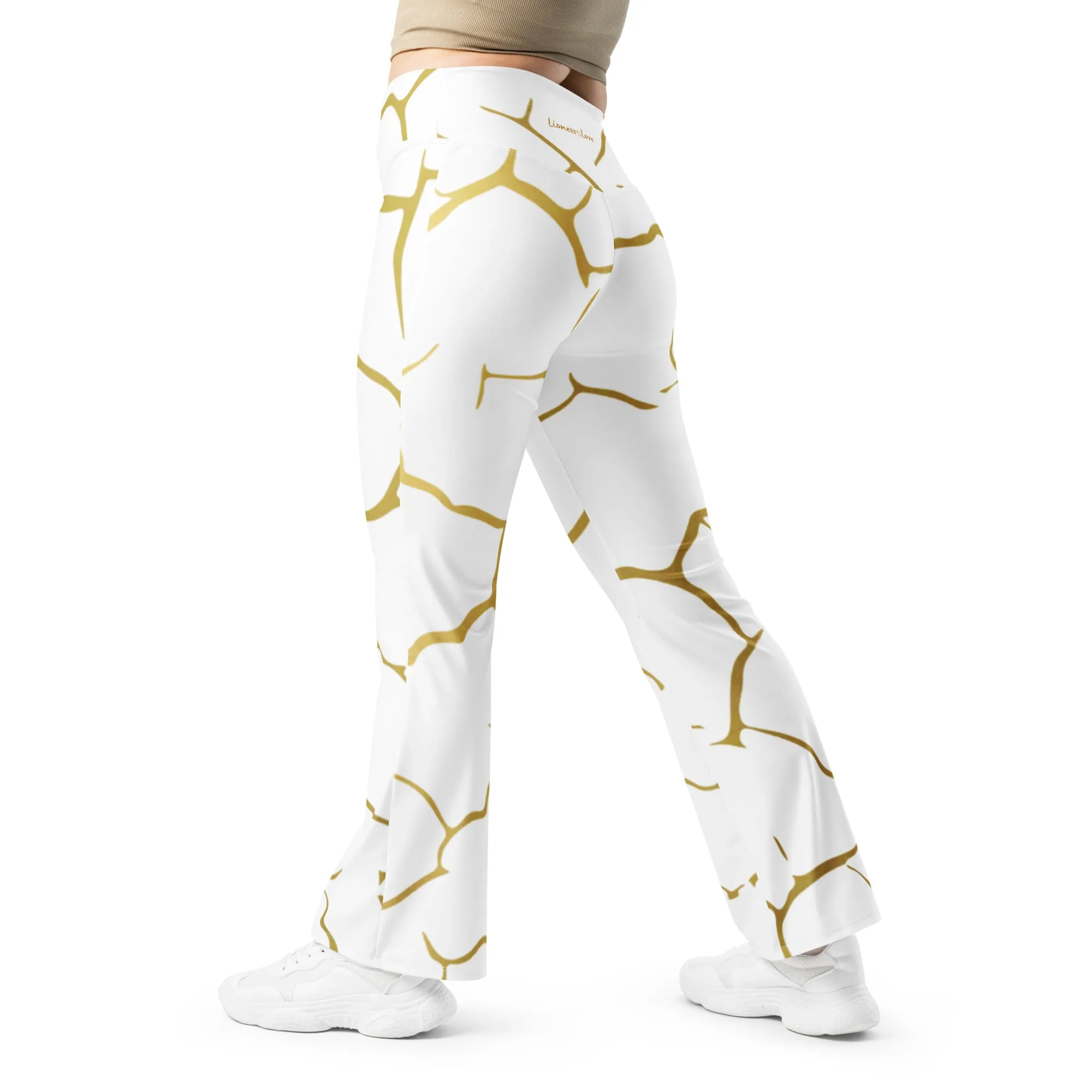 Flare Gold Print Leggings, lioness-love