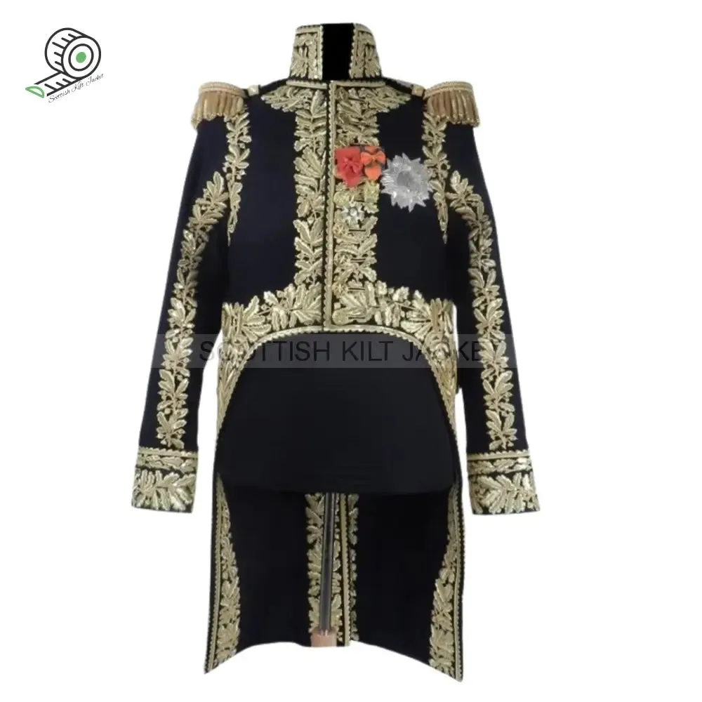 Marshal Full Dress Turn Backs with Two Faces Embroidered