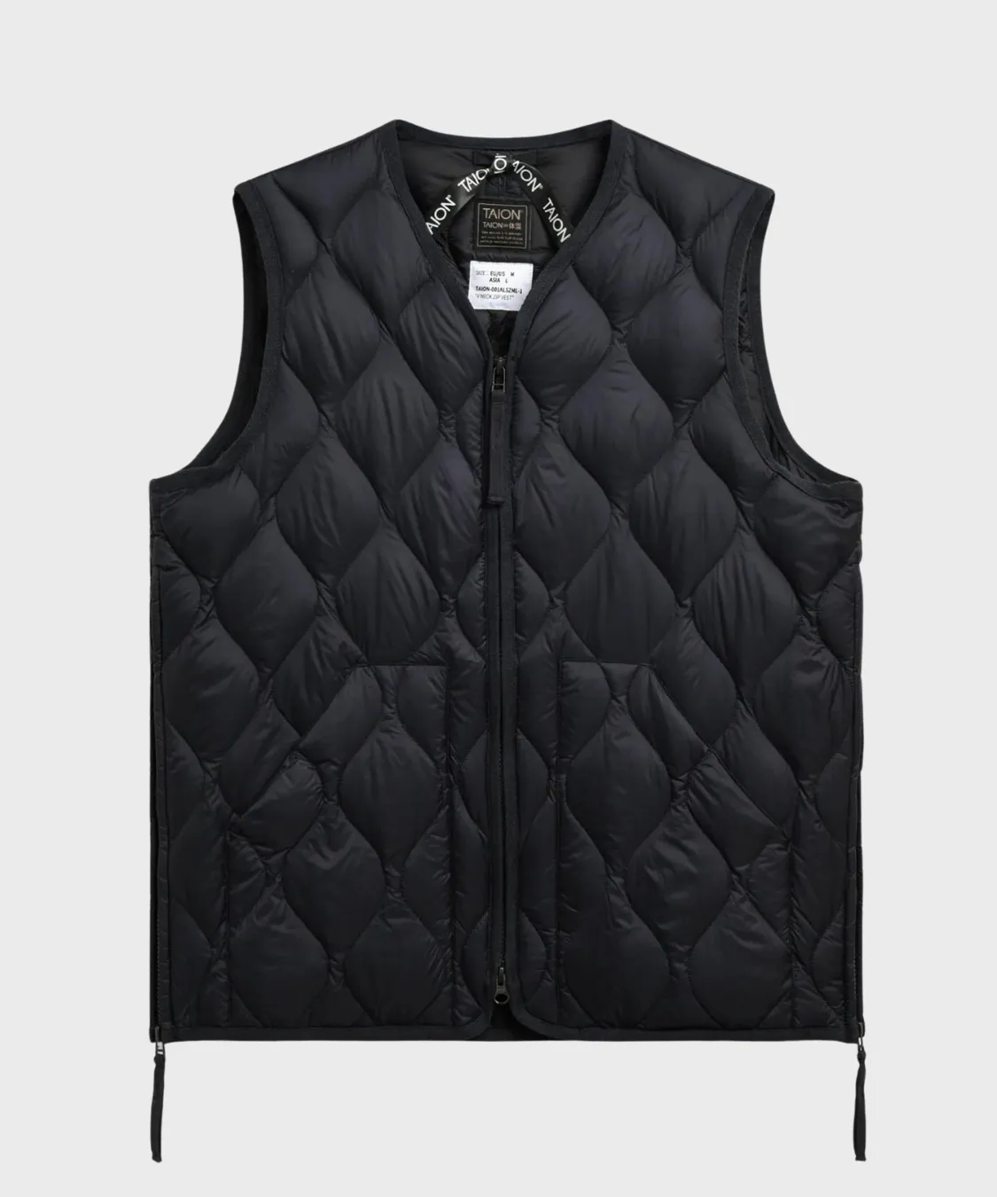 Military V-Neck W-Zip Down Vest (Soft Shell) in Dark Navy