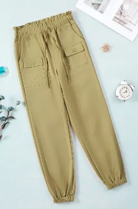 Paperbag Waist Casual Jogger Pants with Pockets