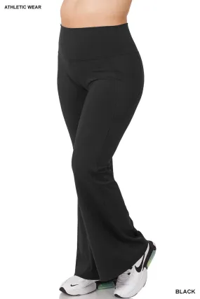 Plus Wide Waistband Flare Yoga Pants