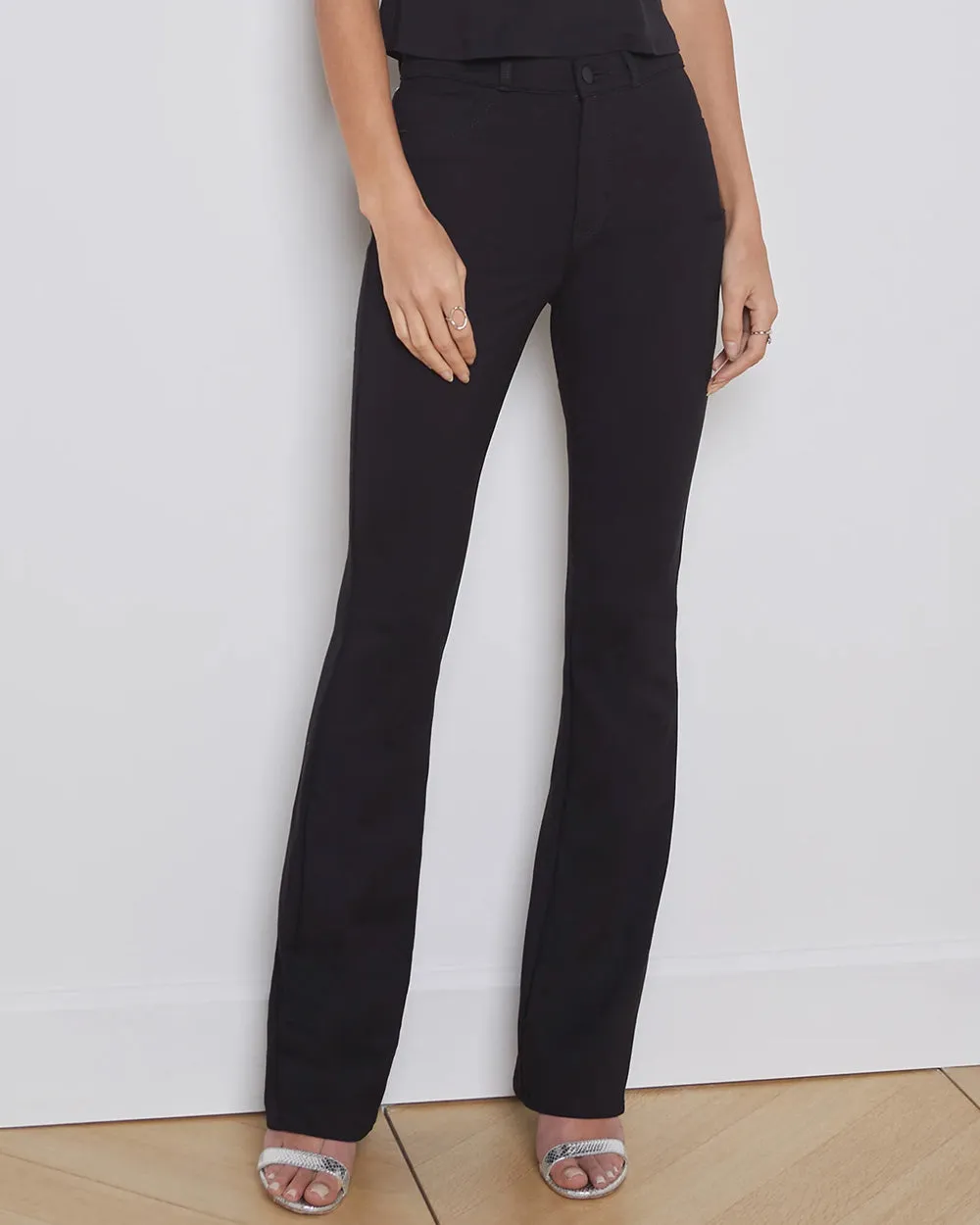 Selma High Rise Sleek Baby Bootcut Jean in Black