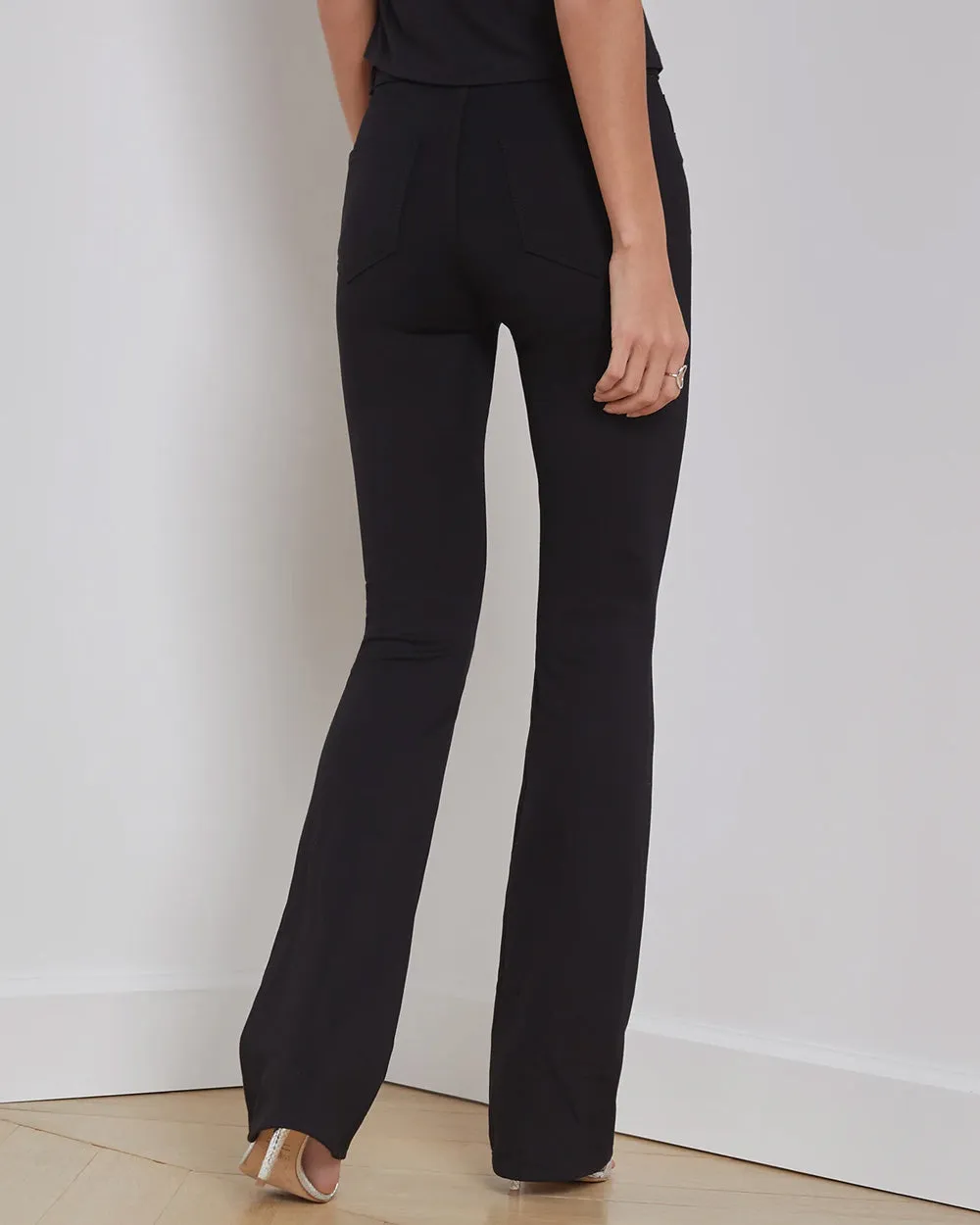 Selma High Rise Sleek Baby Bootcut Jean in Black