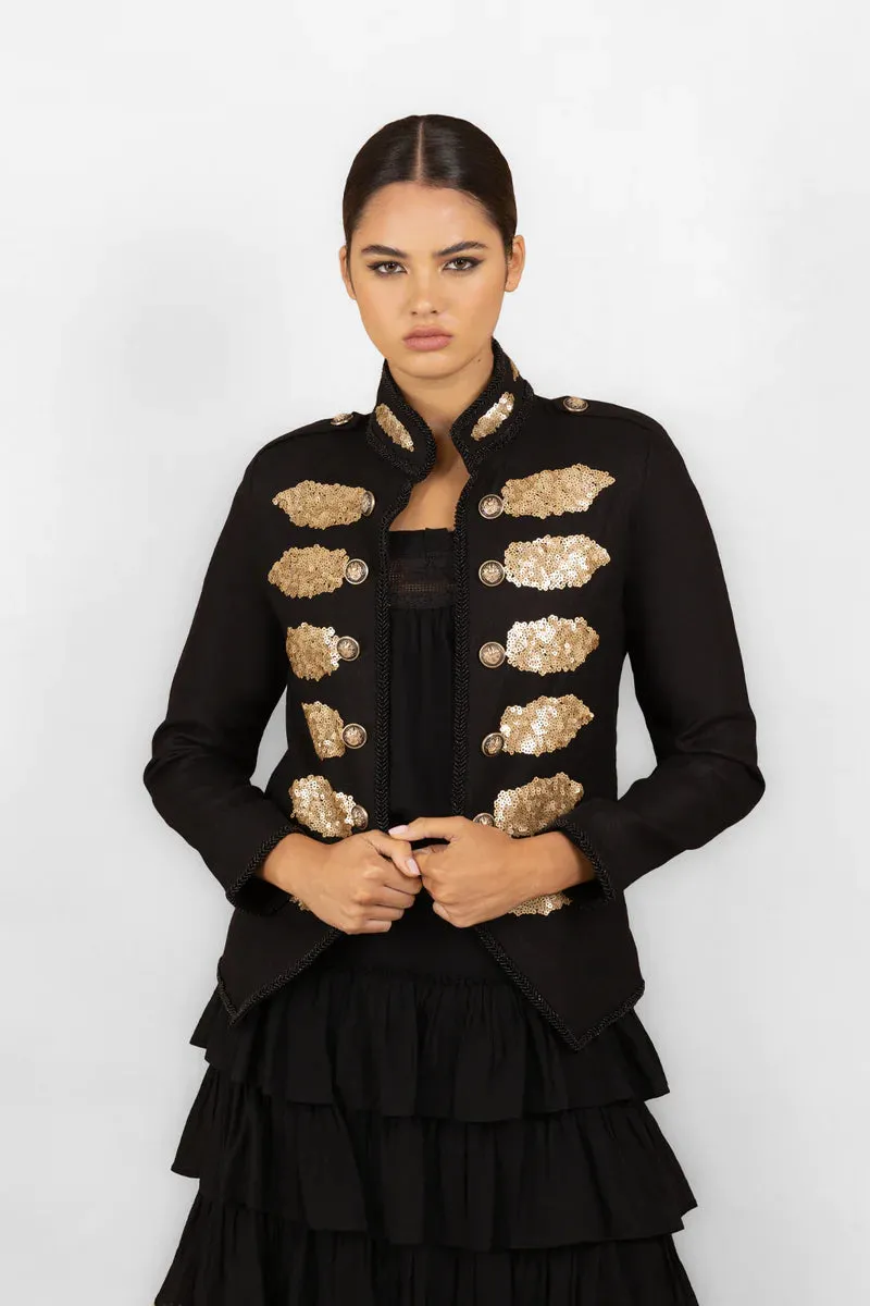 Sequin Military Jacket