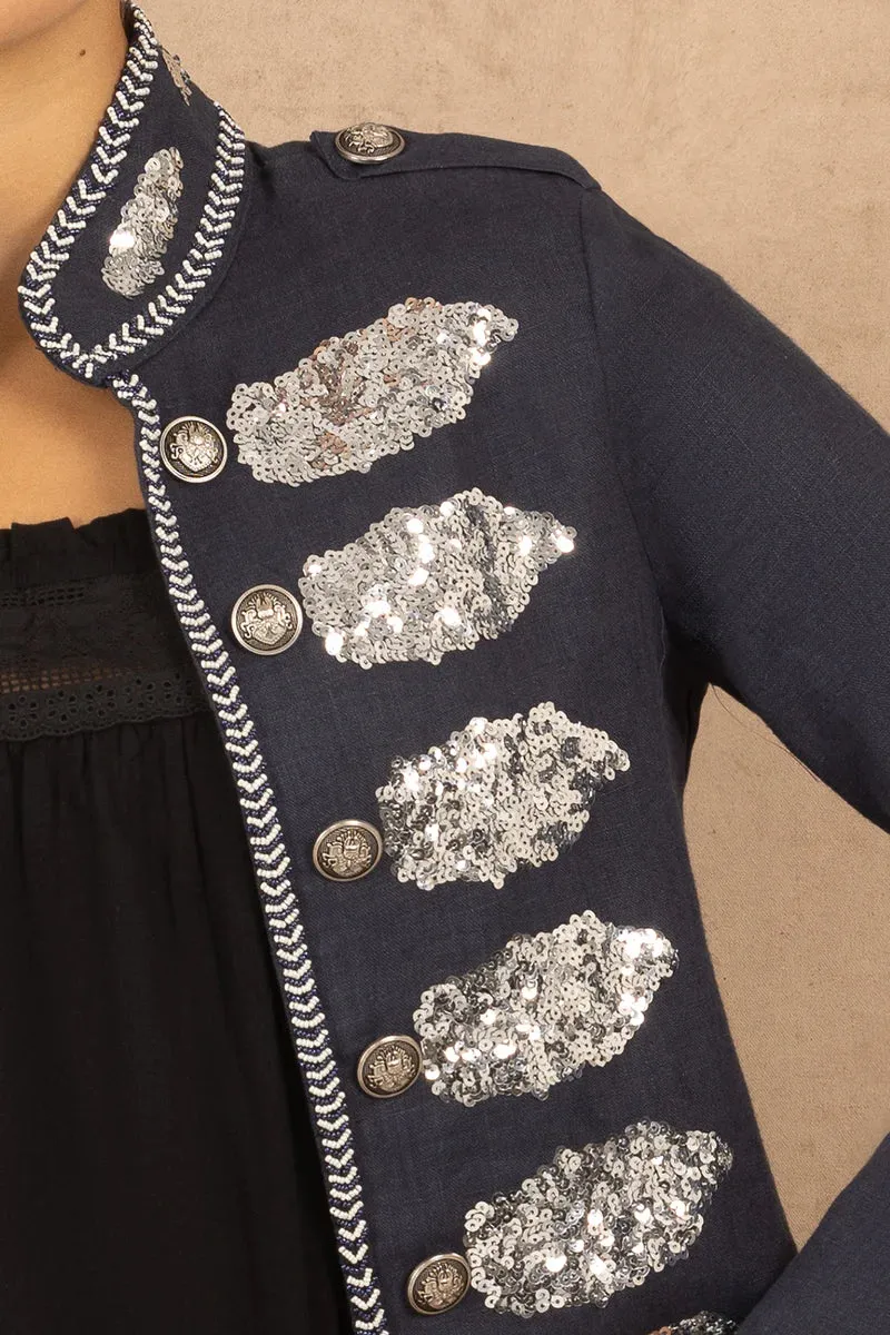 Sequin Military Jacket