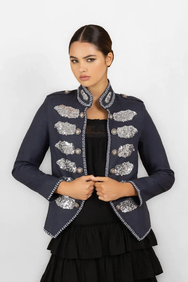 Sequin Military Jacket