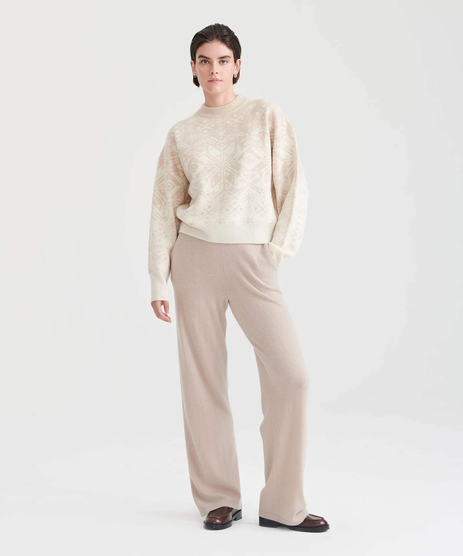 Signature Cashmere Paperbag Wide Leg Pants