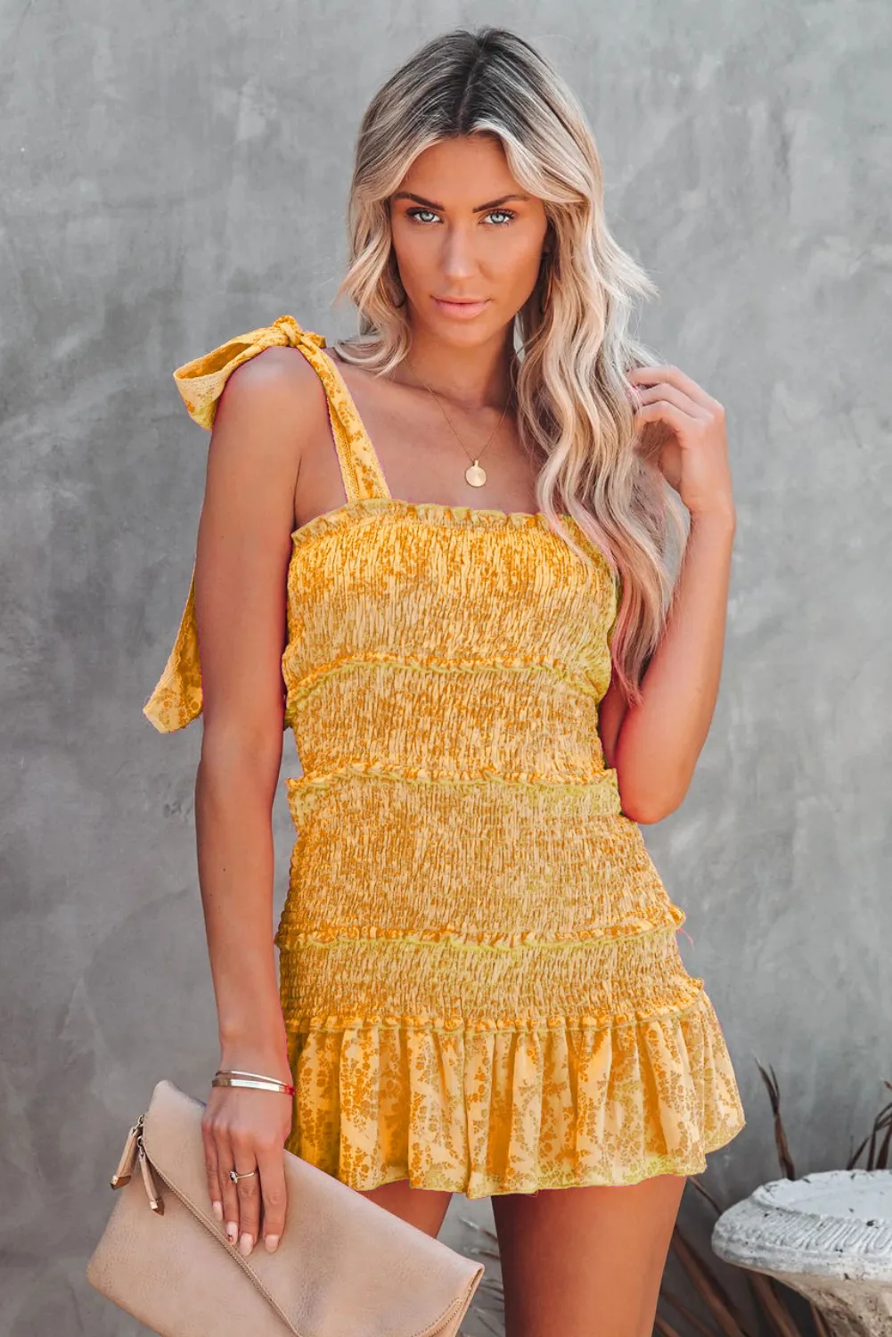 Smocked sleeveless Mini Dress #121406