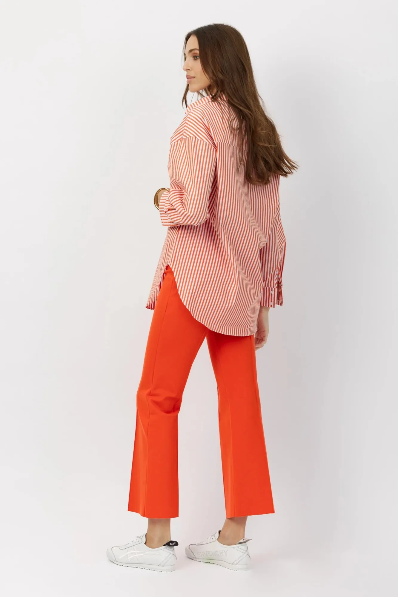 The Porterfield - Orange Crush Kick Flare Leggings with Pintuck