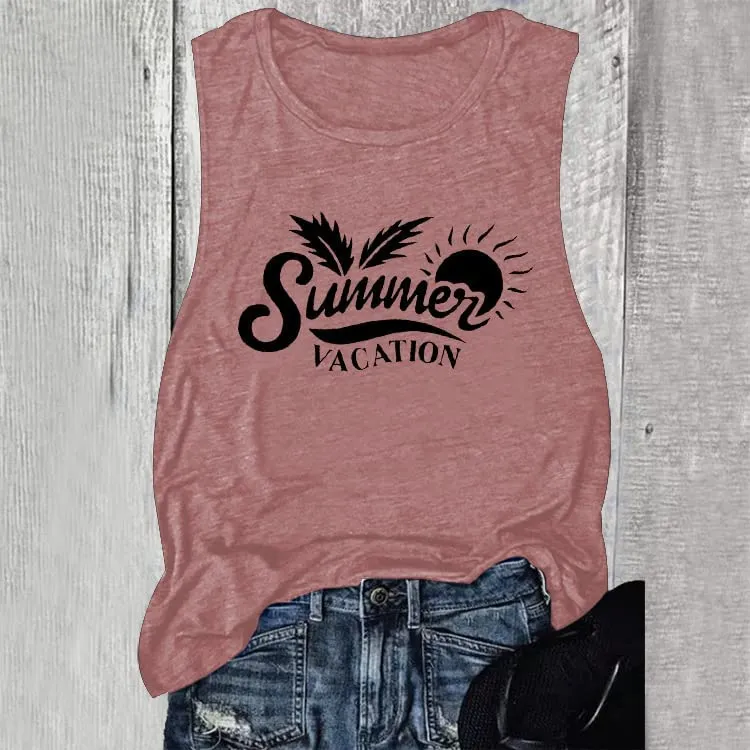 Women Summer Vacation Tank Top Shirt