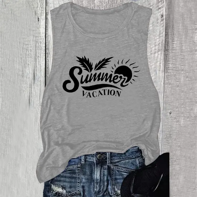 Women Summer Vacation Tank Top Shirt