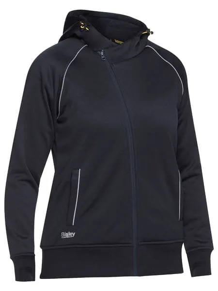 Women's Fleece Zip Front Hoodie with Sherpa Lining (BKL6925)