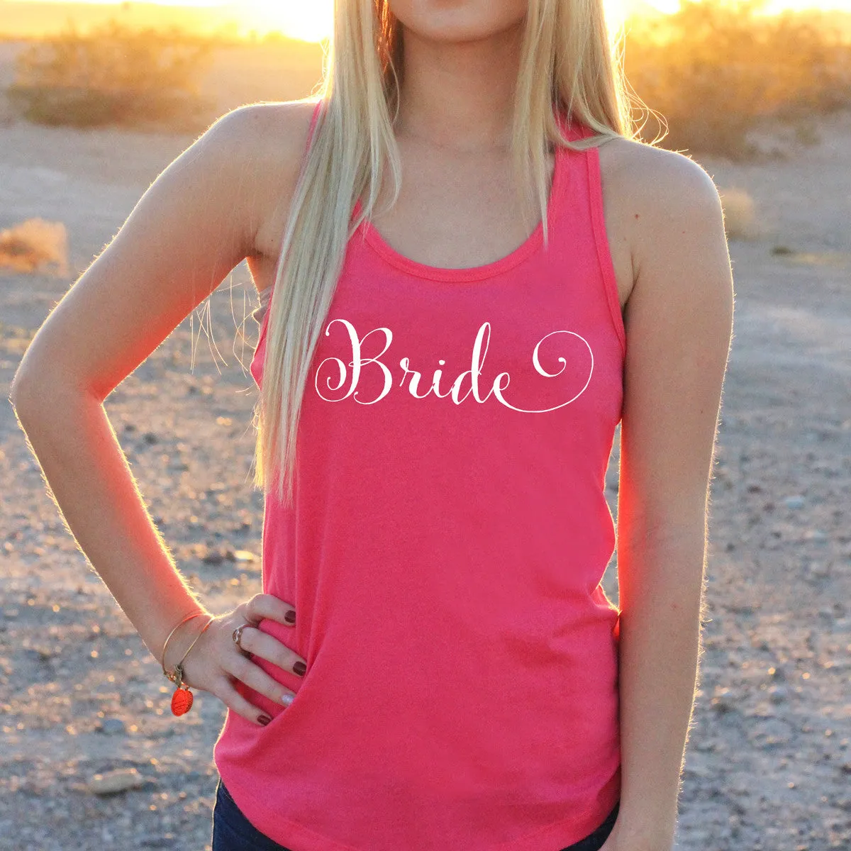 Women's Razor Back Tank Top "Bride"