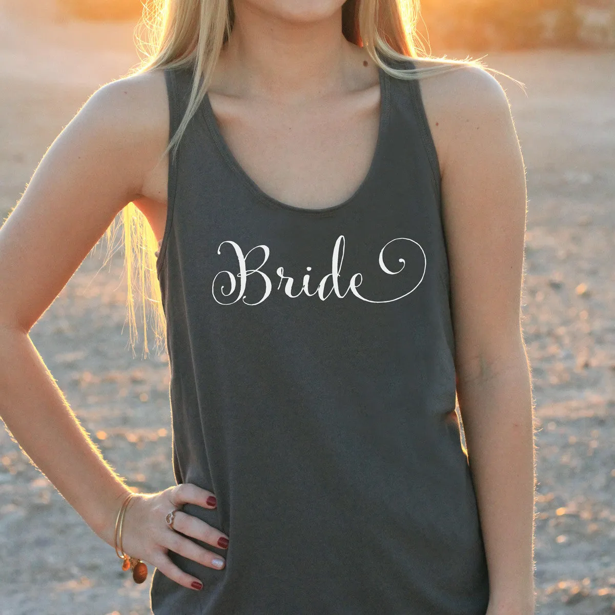 Women's Razor Back Tank Top "Bride"